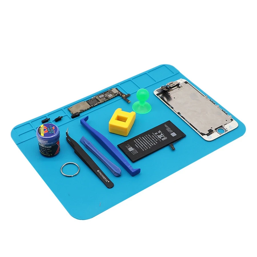 Термостійкий килимок для паяння з комірками силіконовий настільний 30x20см, килимок відділення, фото 1