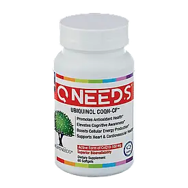 Q-Needs® Убіхінолова форма коензиму Q10, 60 желатинових капсул, строк 11/05/2027