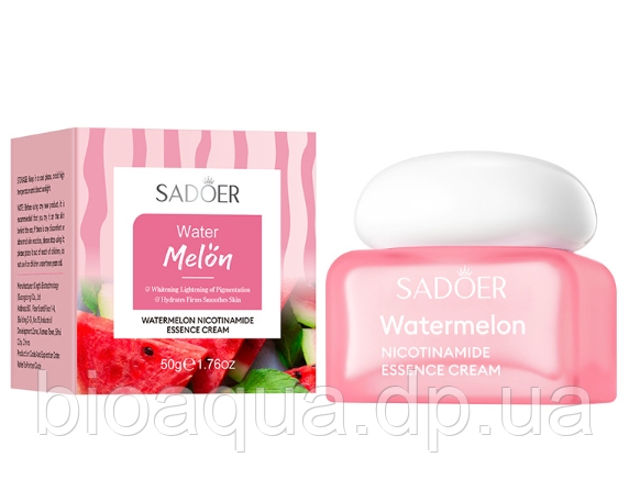 Зволожуючий крем для обличча з кавуном та ніцинамідом SADOER watermelon nicotinamide, 50 грам