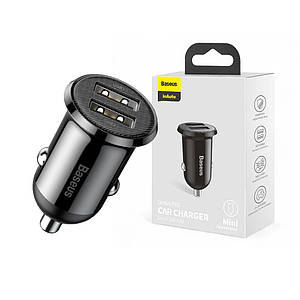 Автомобільний зарядний пристрій Baseus Grain Pro Car Charger 2хUSB (4.8A) Black (CCXML-U / CCALLP-01)