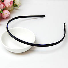 Обруч для волосся металевий в атласі 5 мм, чорний