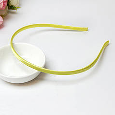 Обруч для волосся металевий в атласі 5 мм, жовтий