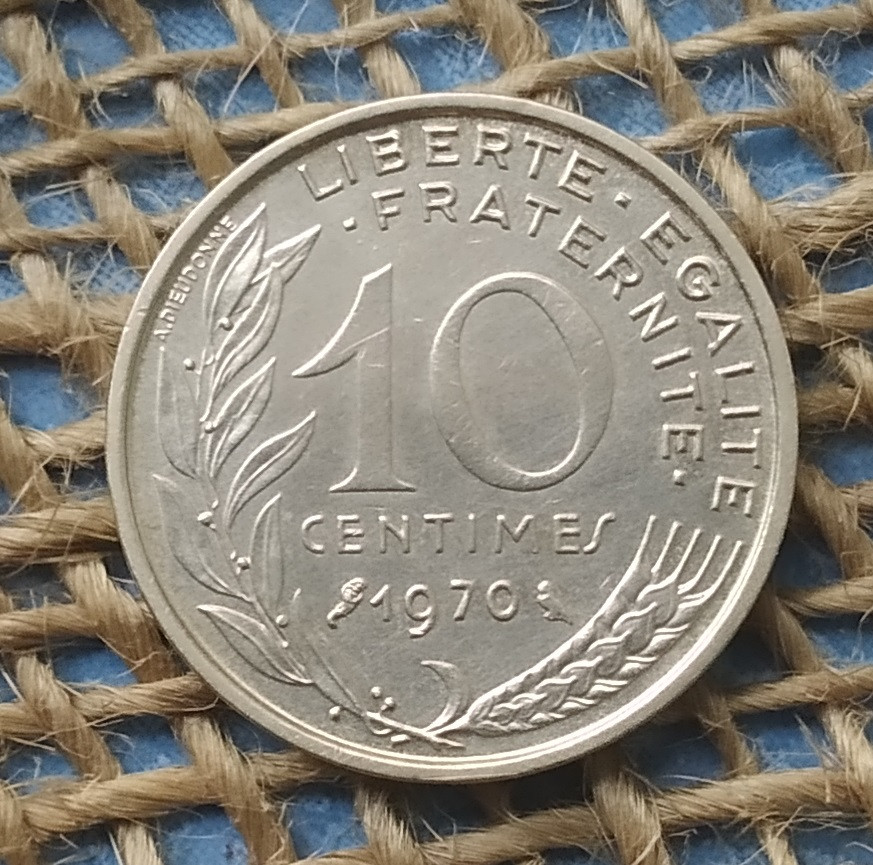 10 сантимiв 1970 року францiя