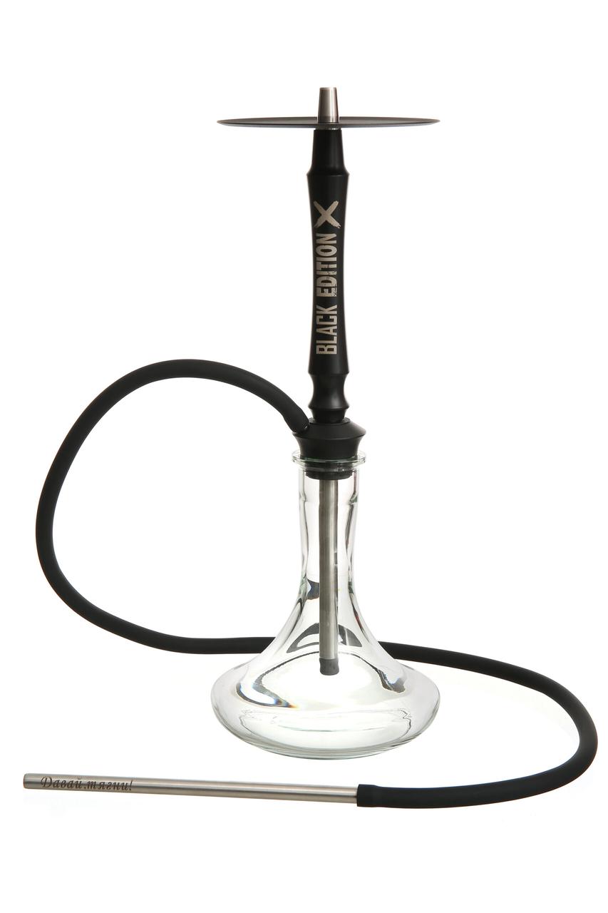 Кальян із сталі Tiaga Hookah - Black Edition X на колбі Craft прозора
