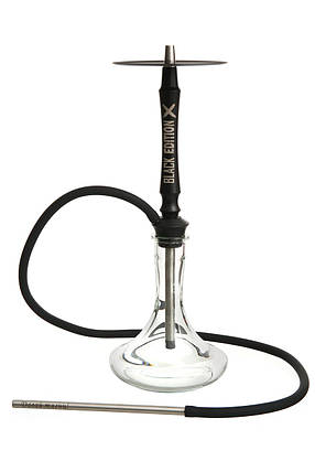Кальян із сталі Tiaga Hookah - Black Edition X на колбі Craft прозора, фото 1