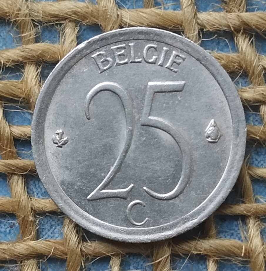 25 сантимiв 1967 року. Бельгiя