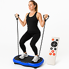 Платформа вібраційна з 2 експандерами та пультом до 120кг, Синій / Фітнес-платформа / Віброплатформа, фото 8