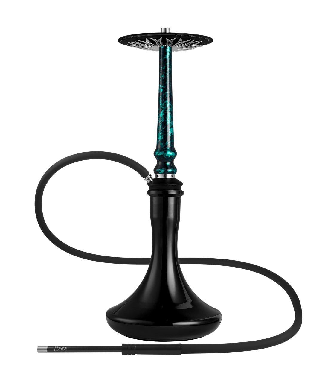 Кальян Tiaga Hookah Astra, смарагдовий, стильний дизайн, висота 53 см на колбі Craft Black