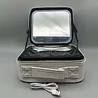 Портативна шкіряна косметичка з дзеркалом та підсвічуванням 26x23x11 см Біла Лучшая цена, фото 4