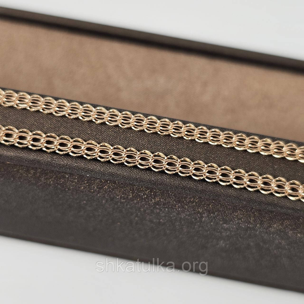 Золотий ланцюжок із плетінням Венеція легка, 50 см, фото 1