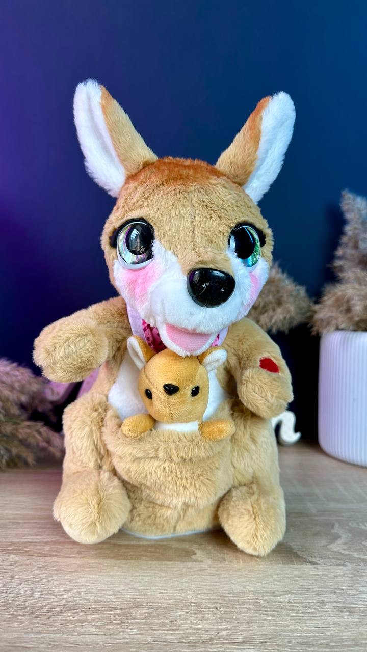 Інтерактивна іграшка M 17061 (48) “Кенгуру”, висота: 30 см, пісні англійською мовою, на батарейках, рухає головою, магнітні, фото 1