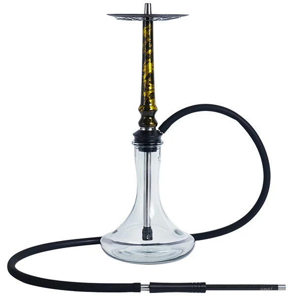 Кальян Tiaga Hookah Astra, золотий, витончений стиль, висота 53 см на колбі Craft прозора