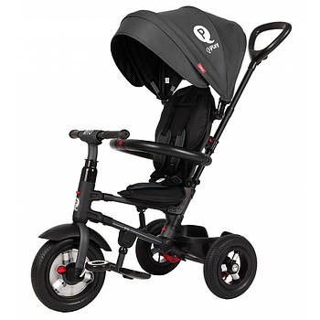 Дитячий велосипед QPlay Rito Rubber Black складаний триколісний (S380-10BlackRubber)