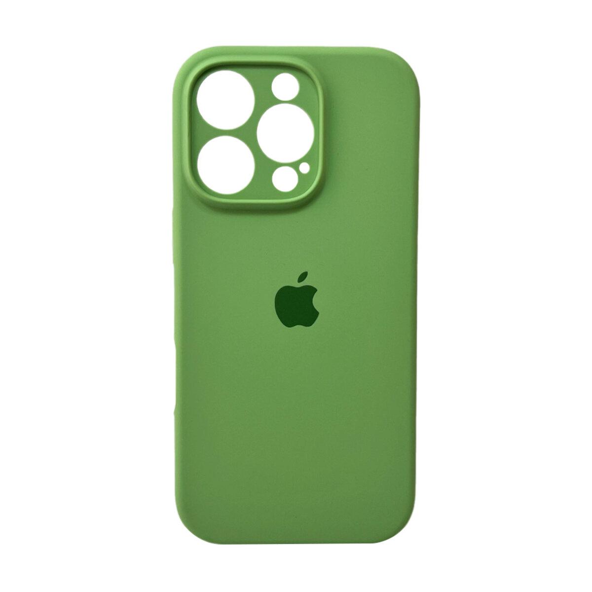 Чохол-накладка Silicone Full Case AA для Apple iPhone 16 Pro, силікон + мікрофібра, захист камери, М'ятний (FullAAi16P-1)