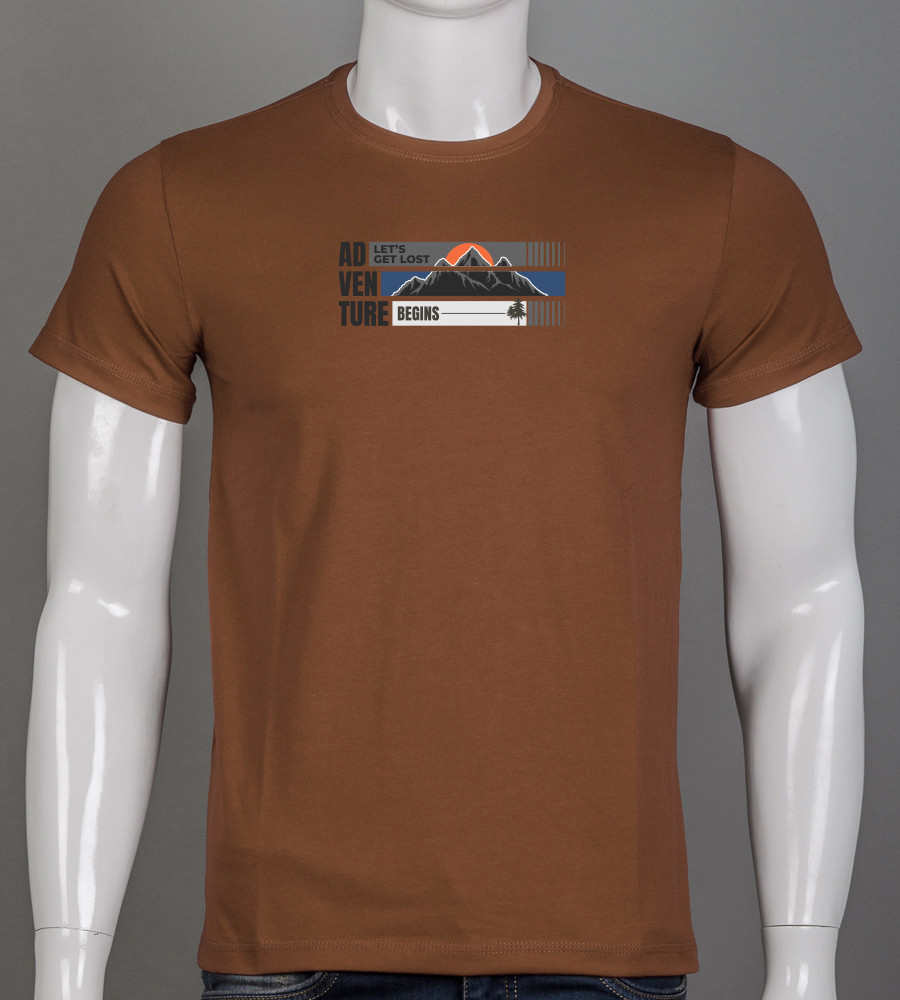Футболка чоловіча Adventure 2527м (Уп.4шт M-XXL), Кориця