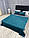 Стьобане покривало євро 210х230 бірюза+2 подушки 40х60, фото 3