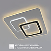 Керована світлодіодна LED люстра Esllse UNIVERSE 85W S ON/OFF "три квадрати" 450х450х51мм біла + чорна 5600Lm, фото 4