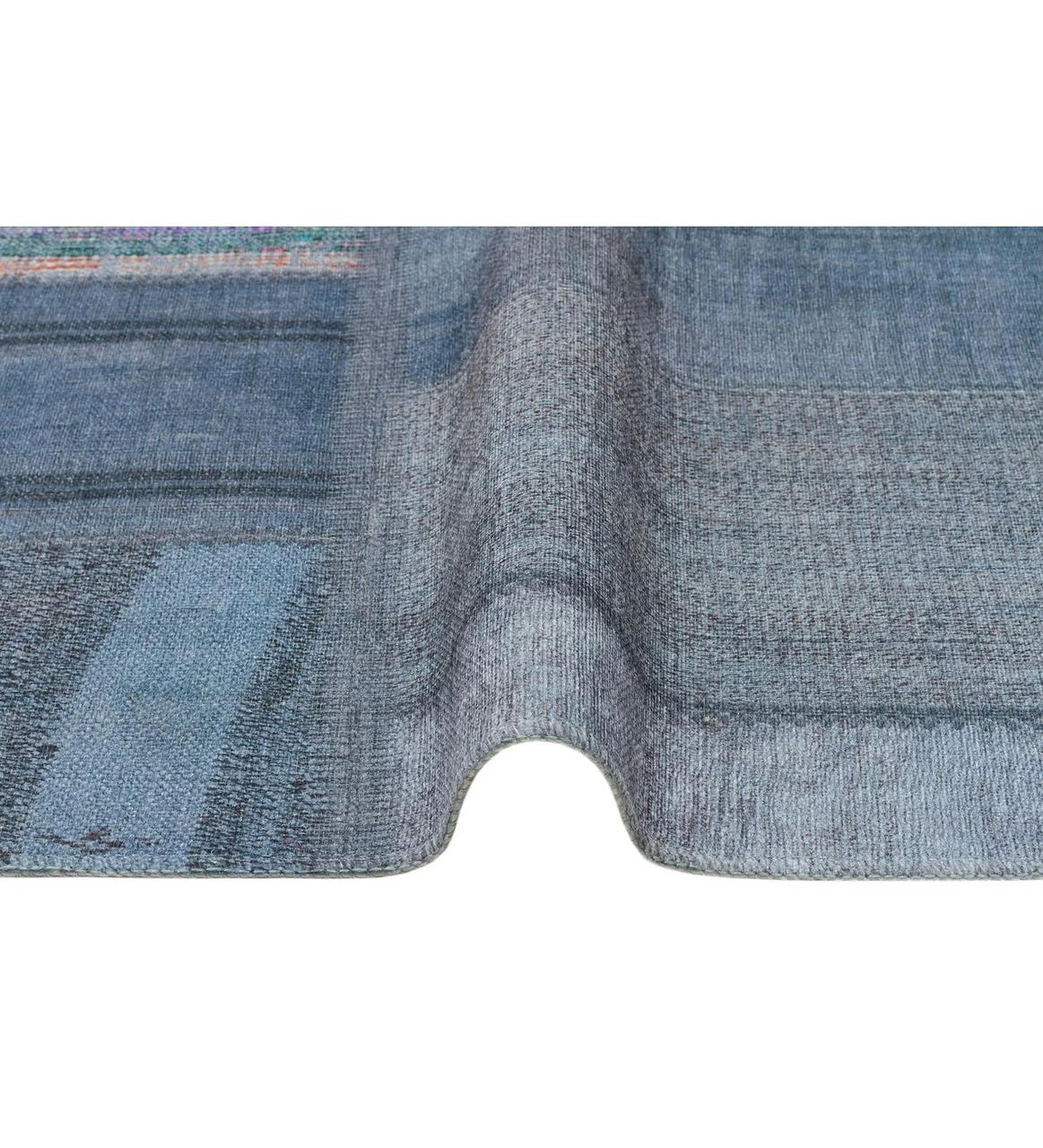 Килим безворсовий Ruby RB 11 Blue синій прямокутний 80*150 см, фото 1