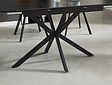 Стіл GASTON CERAMIC 100(135)*100 сірий/чорний, фото 5