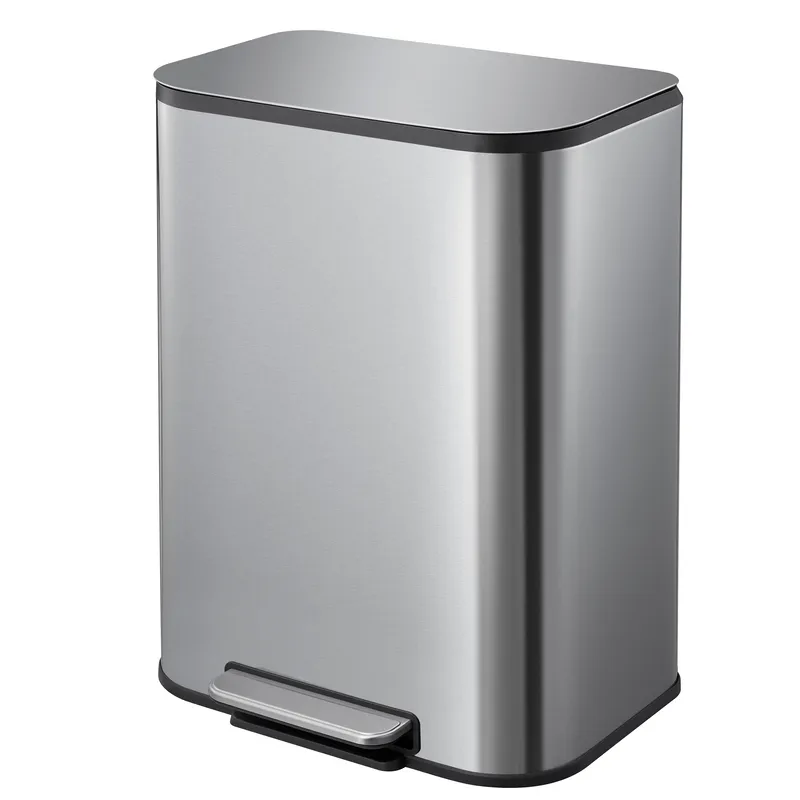 Відро для сміття з плавним закриванням прямокутне Mixxus Cubic-TC0105 SS Color 5 л колір неіржавка (M, фото 1