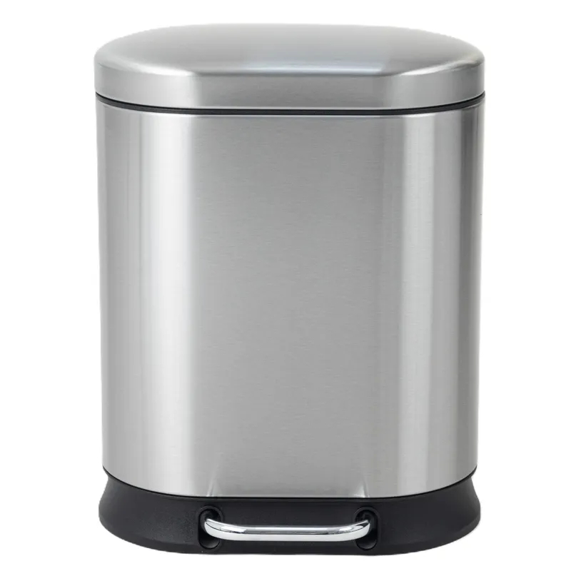 Відро для сміття з плавним закриванням овальне Mixxus Premium Strong-TC0105 SS Color 5 л колір неіржавк, фото 1