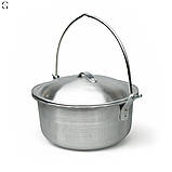 Алюмінієвий казан з дужкою та кришкою 3,0 л (23,5×12 см) для приготування страв на плиті та в поході, фото 4