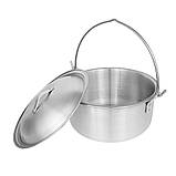 Алюмінієвий казан з дужкою та кришкою 3,0 л (23,5×12 см) для приготування страв на плиті та в поході, фото 5