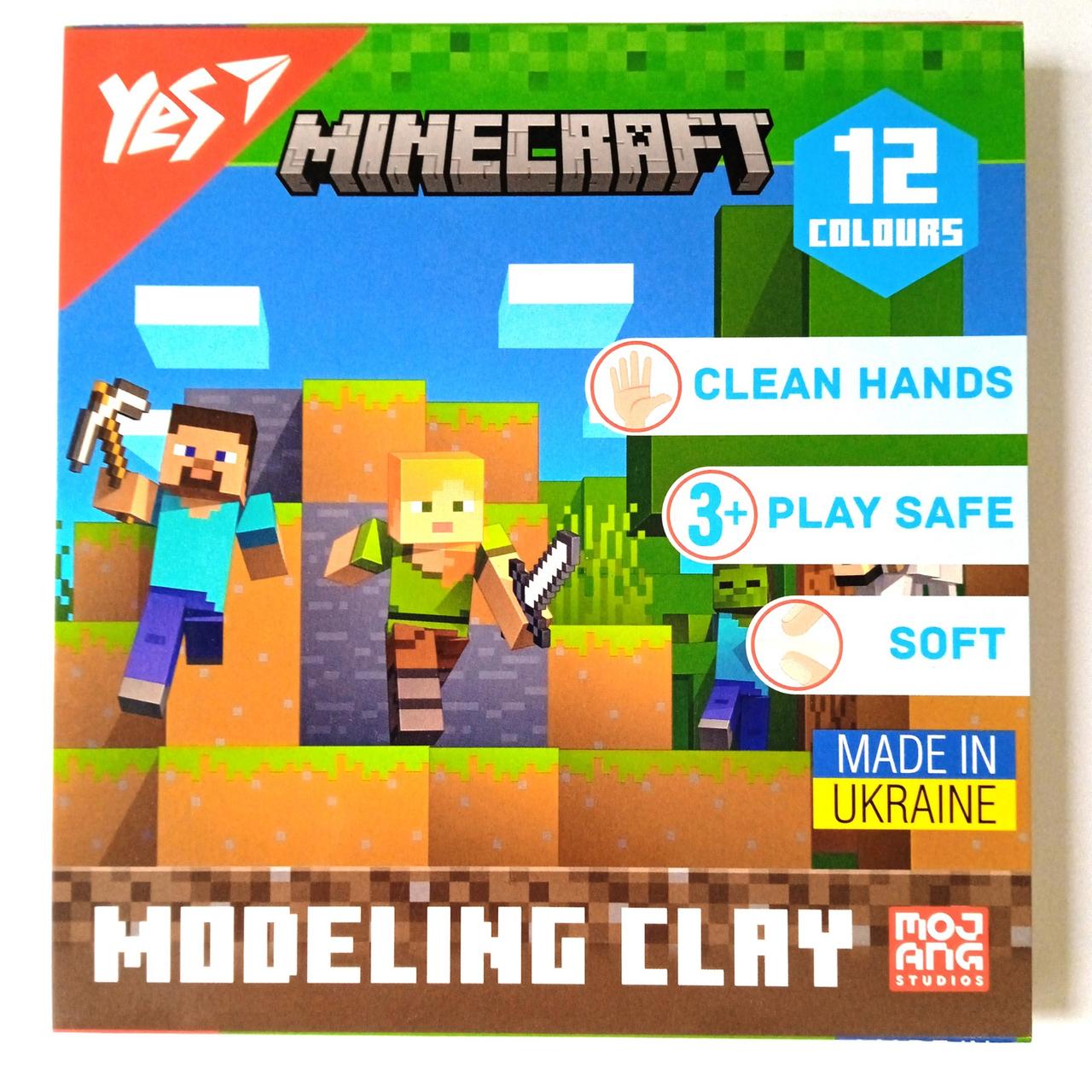 Пластилін Minecraft Yes 12 кольорів , 240 гр, фото 1