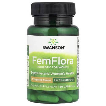 Swanson FemFlora Probiotic For Women 9.8 Billion CFU 60 капсул