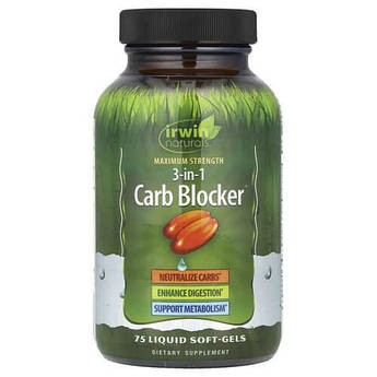 Irwin Naturals 3-In-1 Carb Blocker 75 рідких капсул