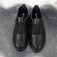 Кросівки жіночі Fashion чорні шкіряні з перфорацією на платформі 4875, фото 6