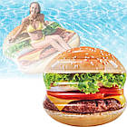 Надувний плотик 145x142 см для плавання та відпочинку на воді Гамбургер Intex 58780 Стильний надувний плотик, фото 2