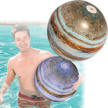 Пляжний надувний м'яч 61 см з LED підсвічуванням Юпітер Bestway 31043 Надувний м'яч для басейну