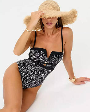 Купальник 2025 слитный Sisianna 53823 черный (В НАЛИЧИИ ТОЛЬКО 44 46 48 50 52 УКР р-ры), фото 2