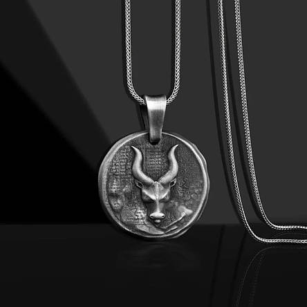 Срібний кулон Знак зодіаку Тілес 133221тіліц Онікс, фото 1
