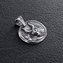 Срібний кулон Знак зодіаку Тілес 133221тіліц Онікс, фото 5