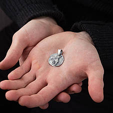Срібний кулон Знак зодіаку Козеріг 133221козериг Онікс, фото 4