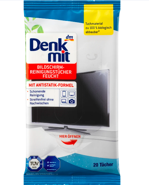 Вологі серветки для чищення екранів Denkmit bildschirm reinigungstuecher Feuchte