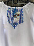 Сорочка вишита для дівчинки домоткане полотно ручна робота 7-8 роки ріст 134, фото 3
