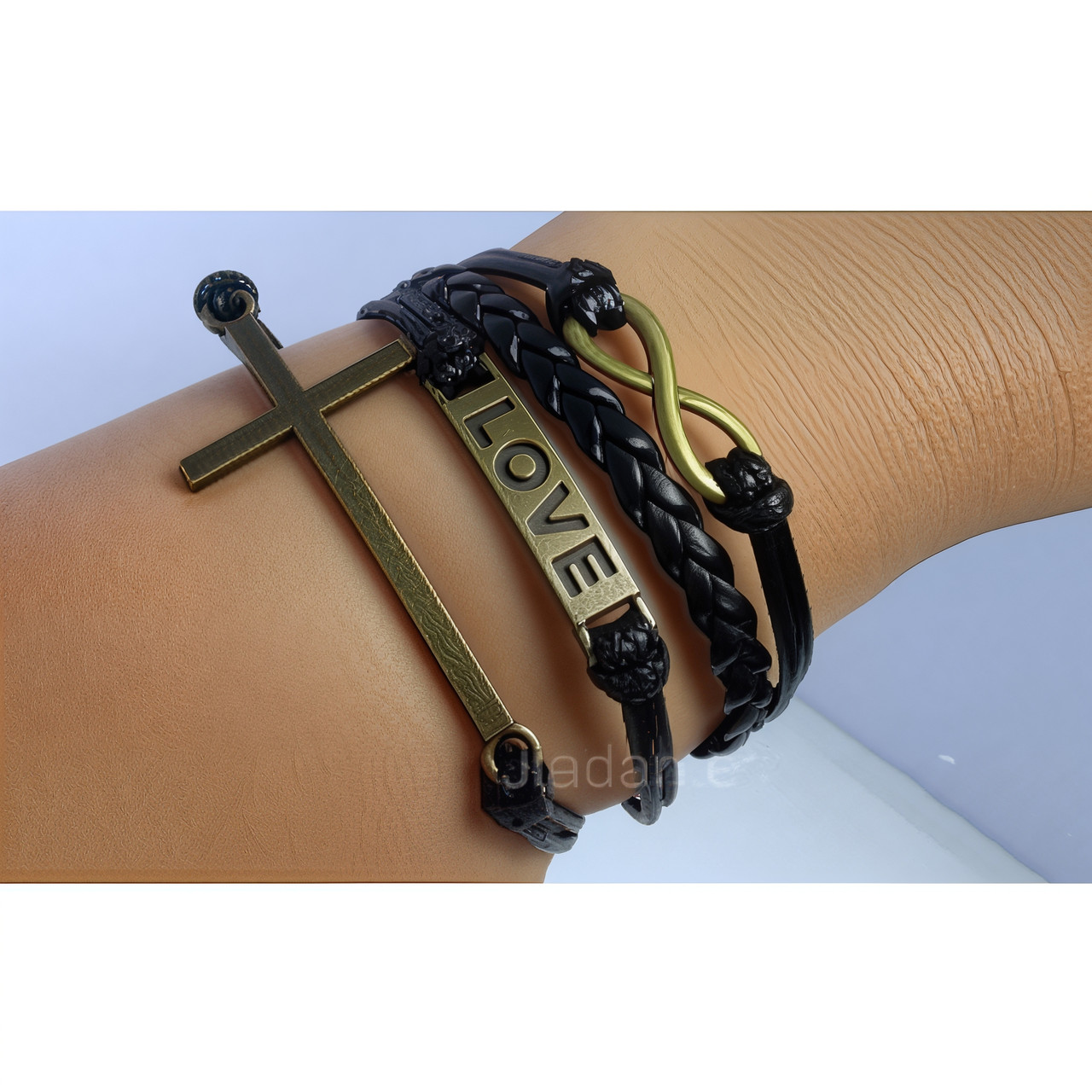 Браслет 5в1 чорний з Хрестиком (tb912), фото 1