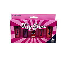 Подарунковий набір блисків для губ Lip gloss by max more 5*10 мл, Різнокольоровий
