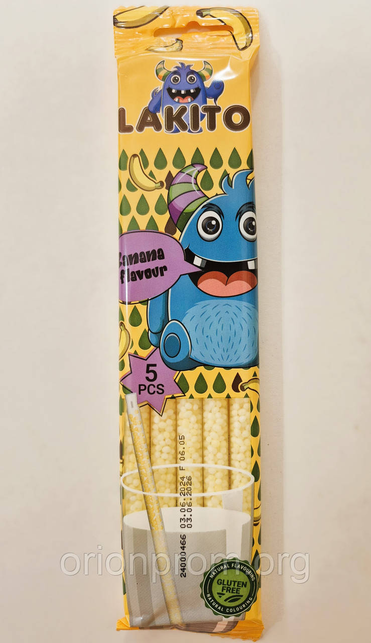 Соломинки для молока Lakito Бананові 30 г, фото 1