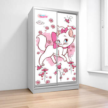 Шафа купе Кішечка Мері, дитяча шафа купе 2/3/4 двері, шафа для одягу фотодрук