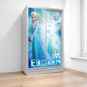 Шафа купе Крижане серце, дитяча шафа купе 2/3/4 двері, шафа для одягу фотодрук