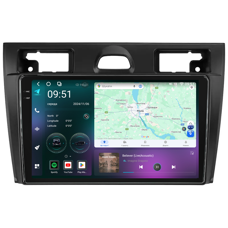 Штатна магнітола Mekede M7 Plus Ford Fiesta Mk VI 5 Mk5 (2002-2008) CarPlay QleD