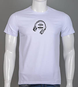 Футболка чоловіча Music 2526м (Уп.4шт M-XXL), Білий
