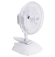 Портативний міні вентилятор настільний на прищіпці (кліпса) 15 Вт 15 см Adler Маленькі вентилятори настільні
