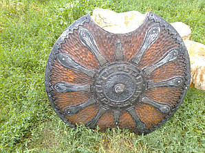 Дерев'яний лицарський щит ручної роботи "Ахілеса", панно у вигляді щита