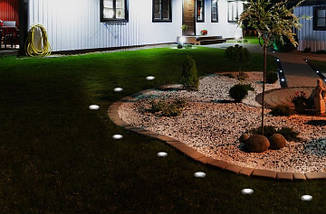 Садовий світильник на сонячній батареї з кілочком, 8 LED, круглий корпус (36), фото 4