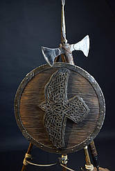 Середньовічний дерев'яний круглий щит Ейвора Валгалли Ворона, ручної роботи